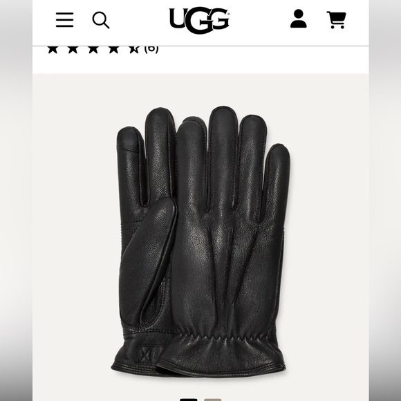 UGG mens 3 Point Leather Tech Gloves With Sherpa Lining black size large - Picture 5 of 16